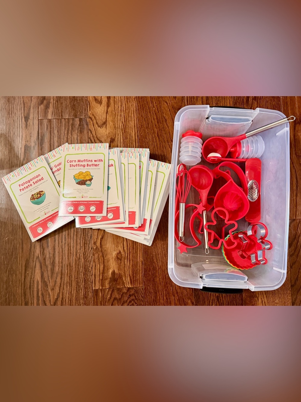 Raddish Kids Cooking Club Huge Lot - Recipe Guides & Kitchen Tools Set